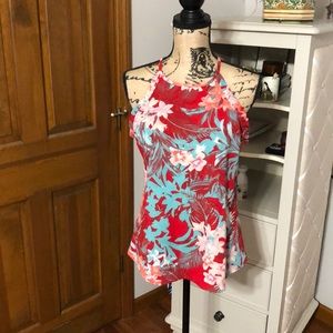Sleeveless floral blouse